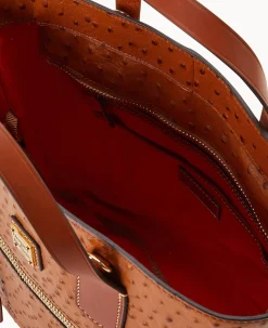 Dooney & Bourke Exotic Leather|Shoulder Bags<Ostrich Darla Shopper Caramel
