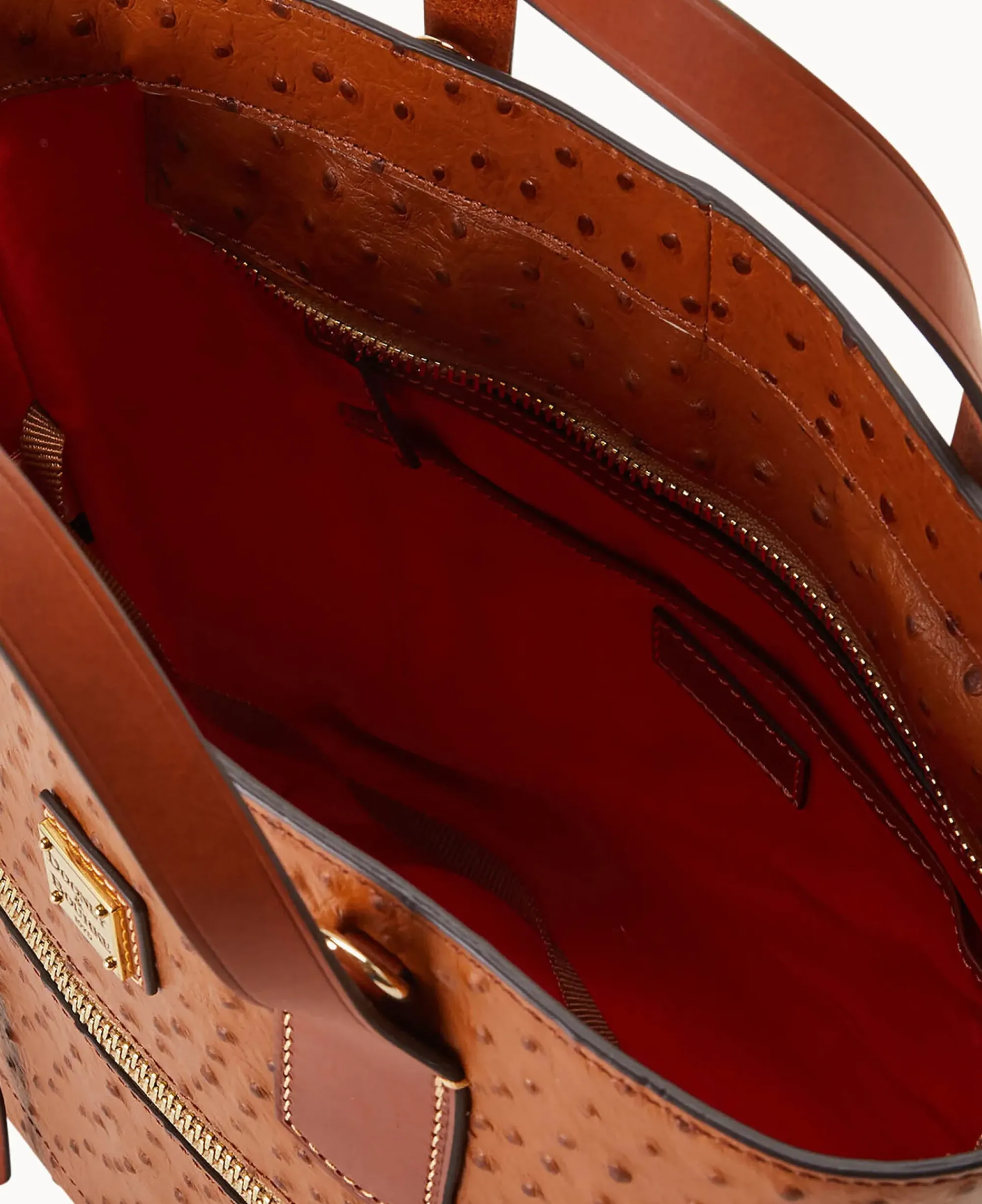 Dooney & Bourke Exotic Leather|Shoulder Bags<Ostrich Darla Shopper Caramel