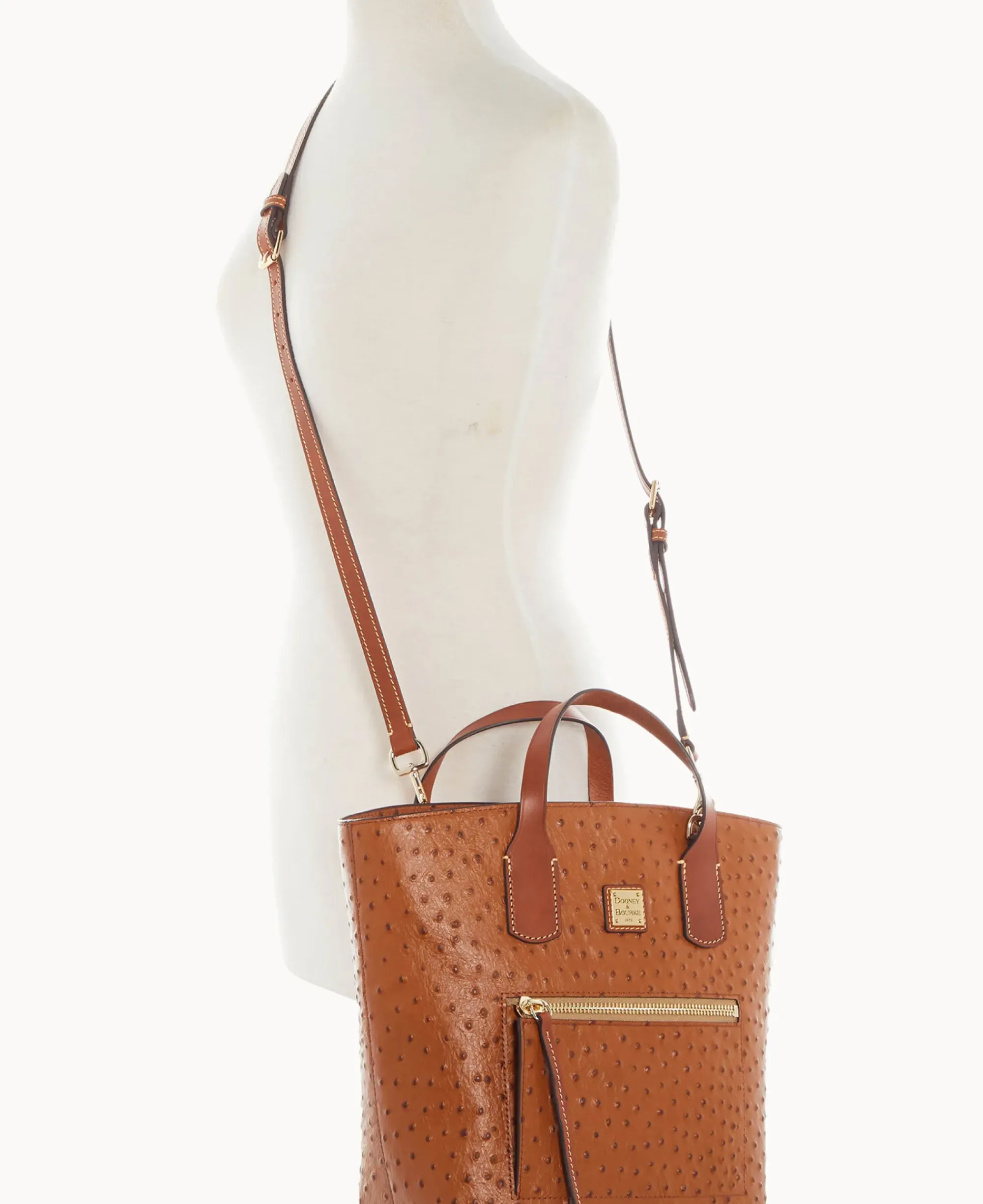 Dooney & Bourke Exotic Leather|Shoulder Bags<Ostrich Darla Shopper Caramel