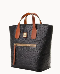 Dooney & Bourke Exotic Leather|Shoulder Bags<Ostrich Darla Shopper Black