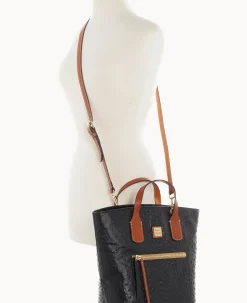 Dooney & Bourke Exotic Leather|Shoulder Bags<Ostrich Darla Shopper Black