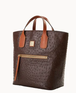Dooney & Bourke Exotic Leather|Shoulder Bags<Ostrich Darla Shopper Brown Tmoro