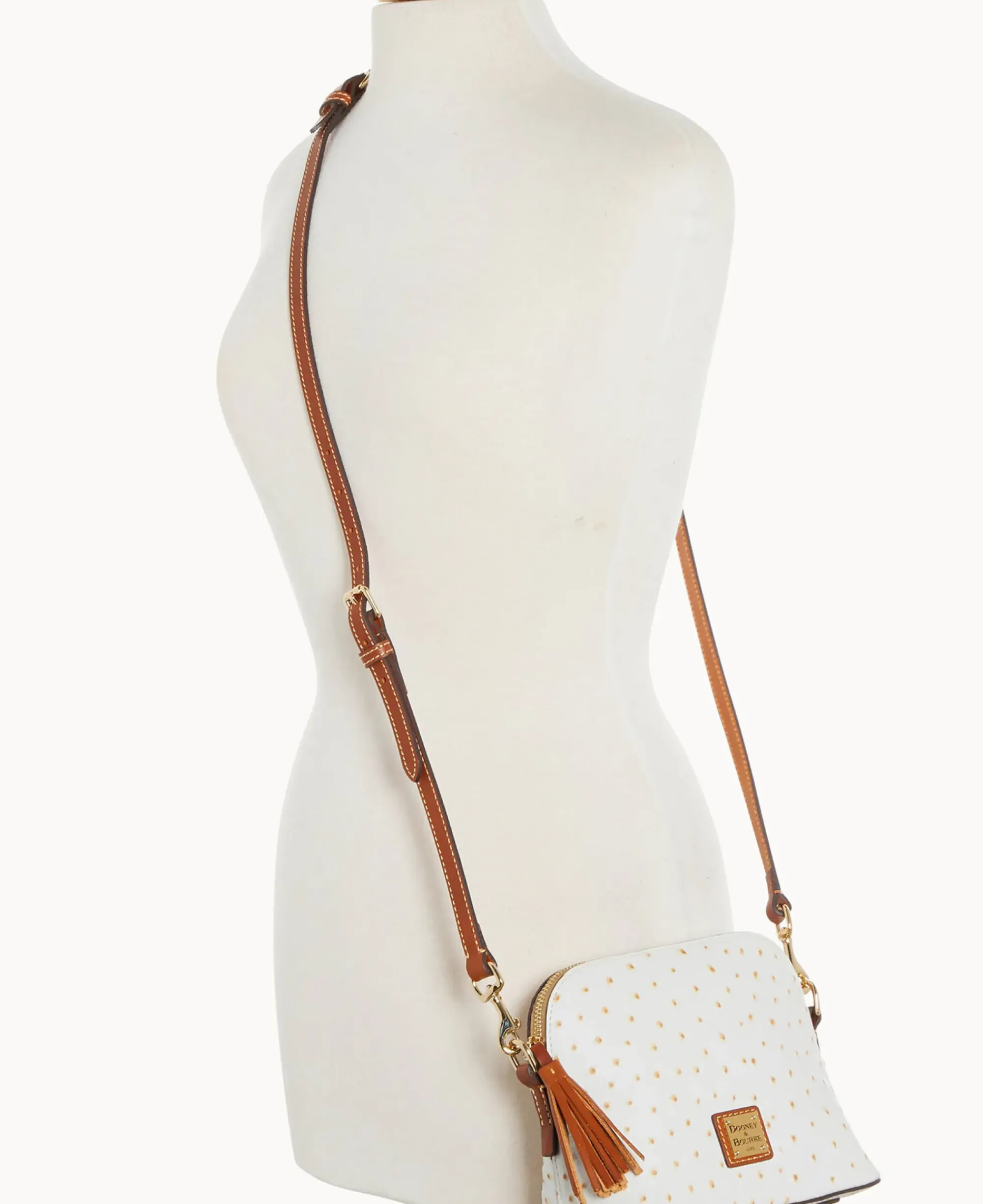 Dooney & Bourke Exotic Leather|Mini Bags<Ostrich Domed Crossbody Bone