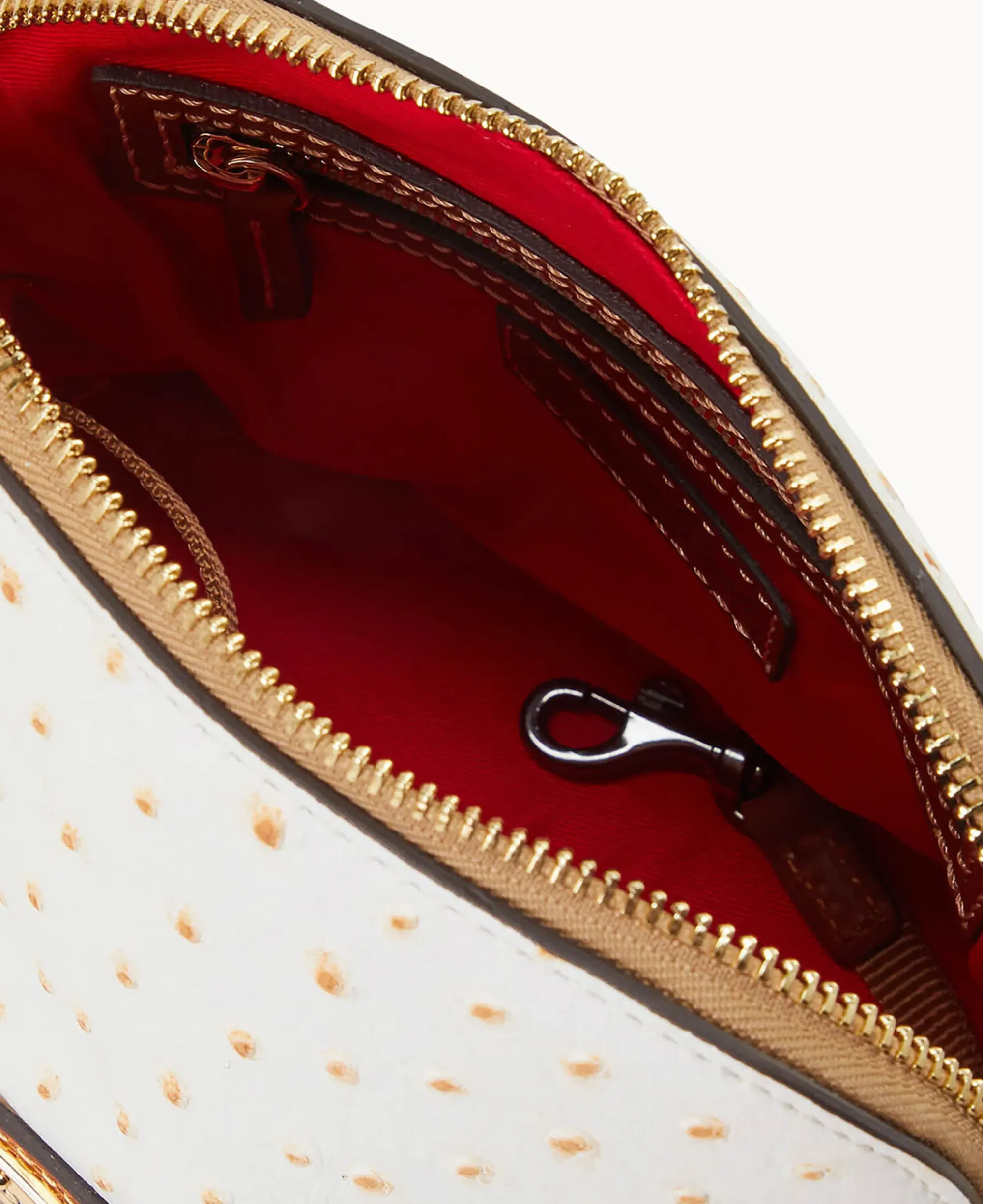 Dooney & Bourke Exotic Leather|Mini Bags<Ostrich Domed Crossbody Bone