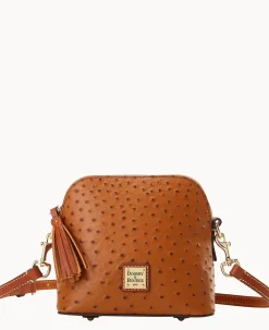 Dooney & Bourke Exotic Leather|Mini Bags<Ostrich Domed Crossbody Caramel