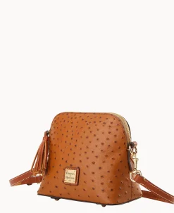 Dooney & Bourke Exotic Leather|Mini Bags<Ostrich Domed Crossbody Caramel