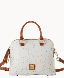 Dooney & Bourke Exotic Leather|Shoulder Bags<Ostrich Domed Satchel Bone