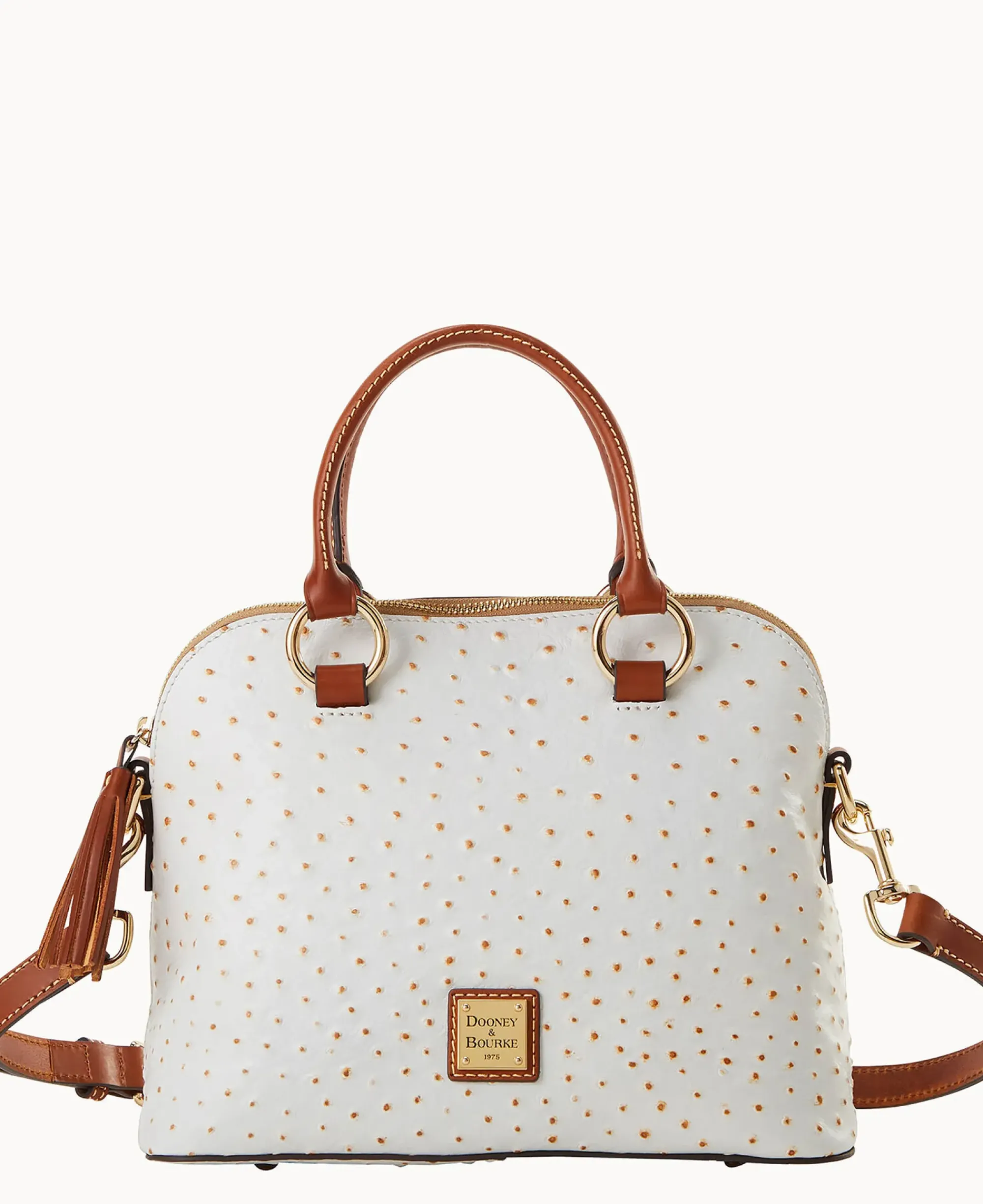 Dooney & Bourke Exotic Leather|Shoulder Bags<Ostrich Domed Satchel Bone
