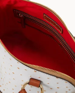 Dooney & Bourke Exotic Leather|Shoulder Bags<Ostrich Domed Satchel Bone