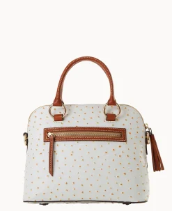 Dooney & Bourke Exotic Leather|Shoulder Bags<Ostrich Domed Satchel Bone