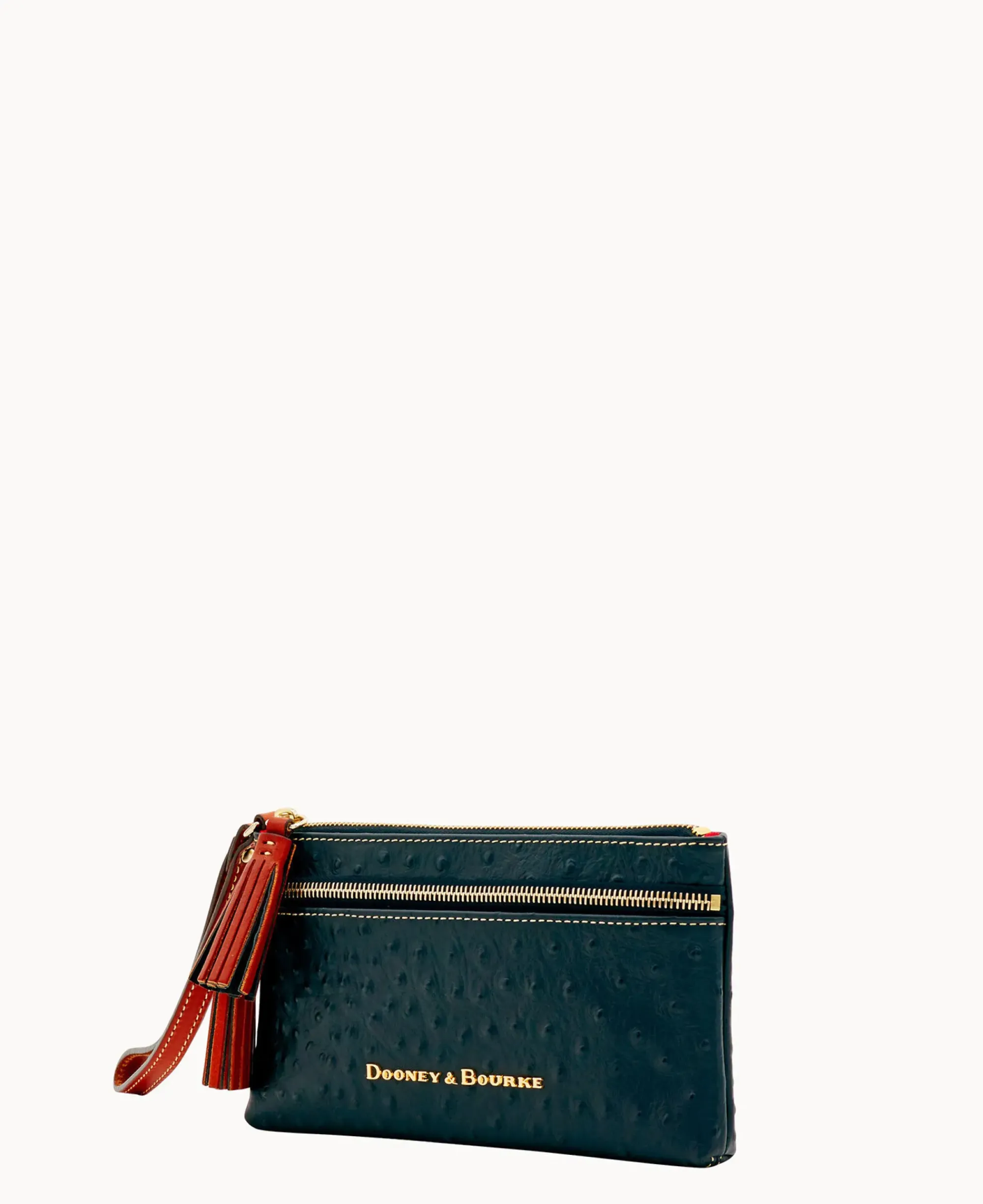Dooney & Bourke Grab and Go|Wristlets<Ostrich Double Zip Wristlet Black