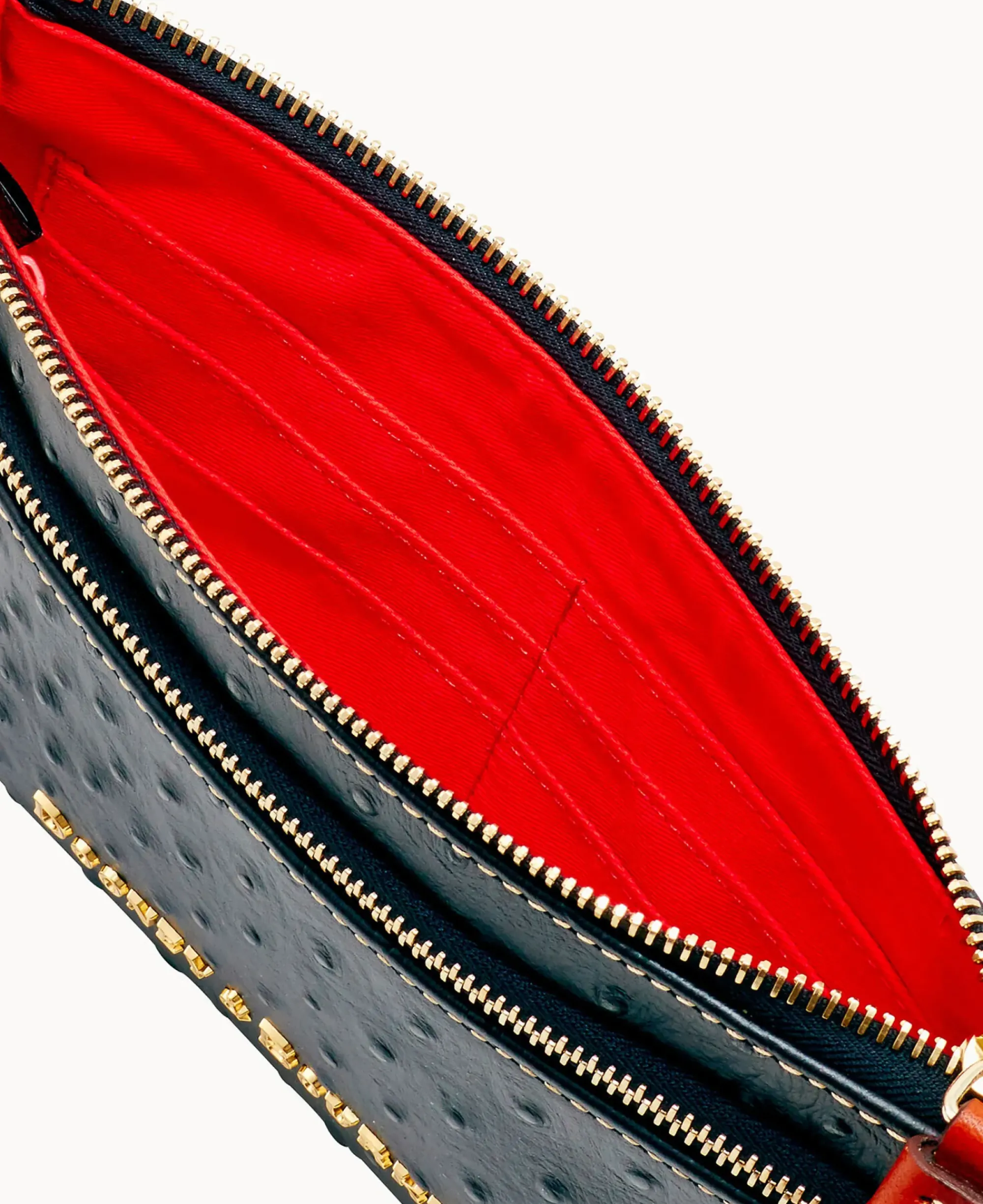 Dooney & Bourke Grab and Go|Wristlets<Ostrich Double Zip Wristlet Black