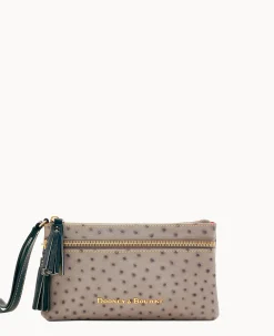 Dooney & Bourke Grab and Go|Wristlets<Ostrich Double Zip Wristlet Grey