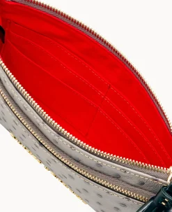 Dooney & Bourke Grab and Go|Wristlets<Ostrich Double Zip Wristlet Grey