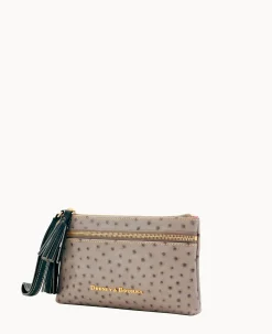Dooney & Bourke Grab and Go|Wristlets<Ostrich Double Zip Wristlet Grey