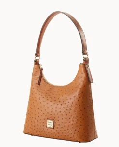 Dooney & Bourke Exotic Leather|Shoulder Bags<Ostrich Hobo Caramel