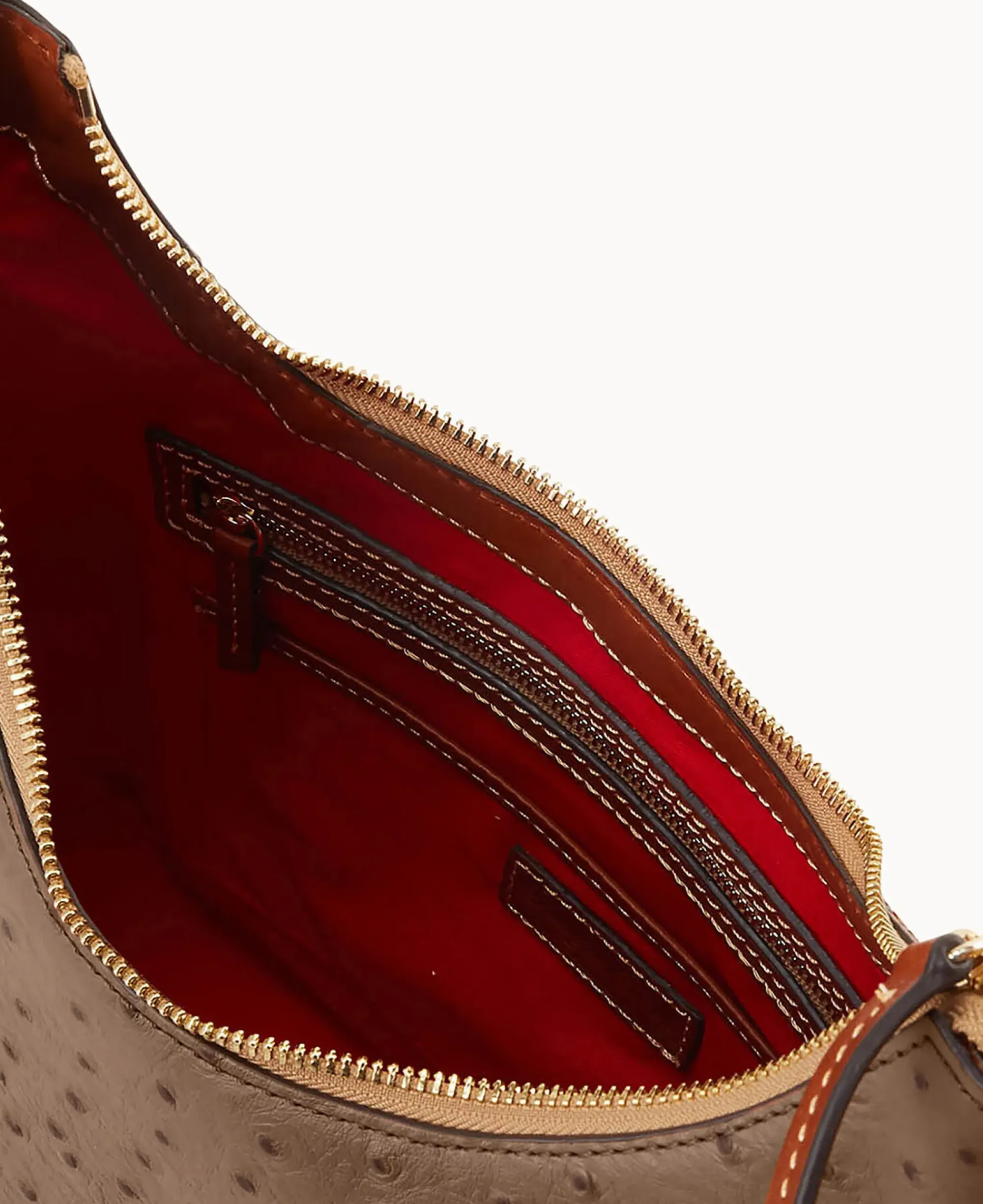 Dooney & Bourke Exotic Leather|Shoulder Bags<Ostrich Hobo Mushroom