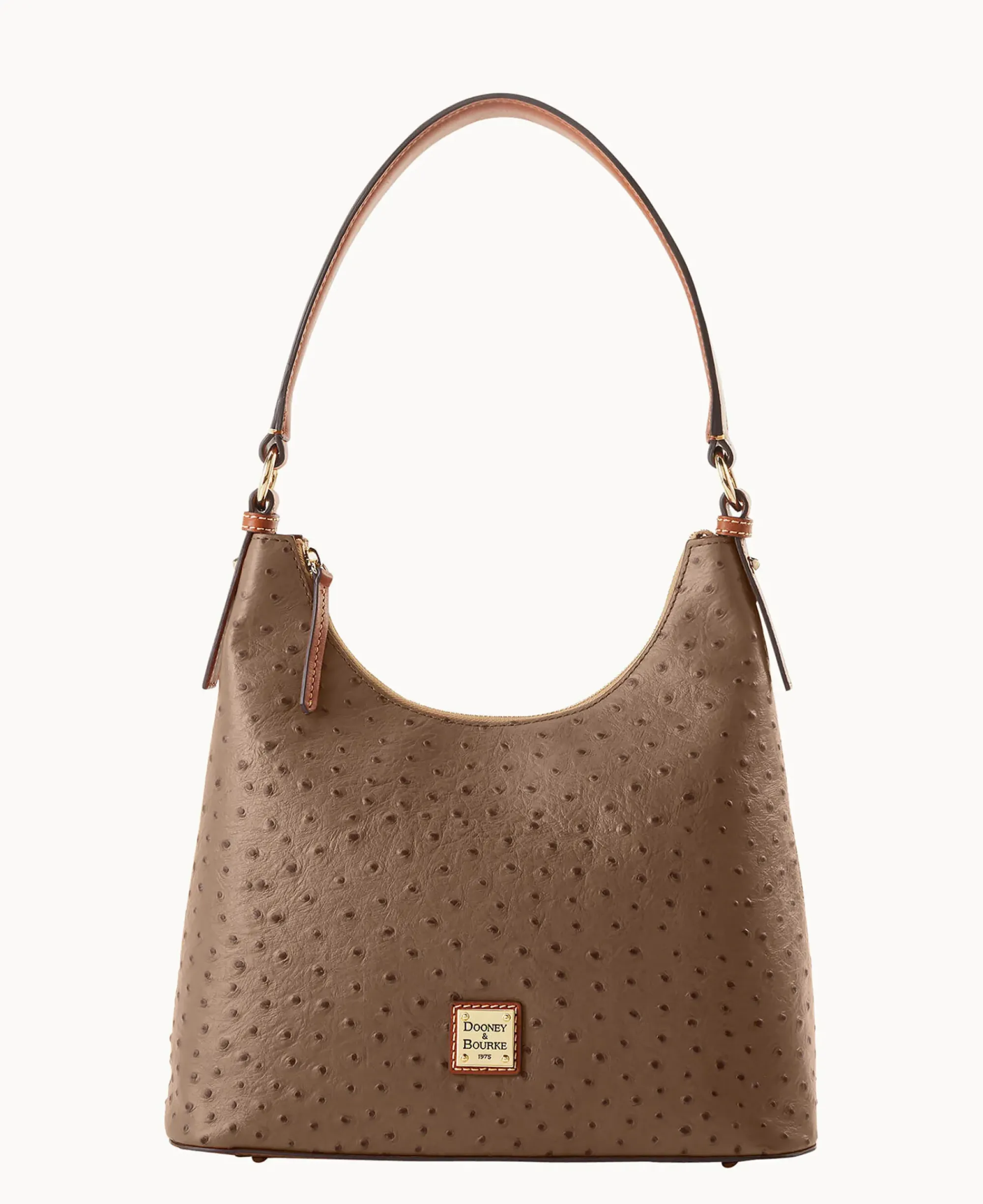 Dooney & Bourke Exotic Leather|Shoulder Bags<Ostrich Hobo Mushroom