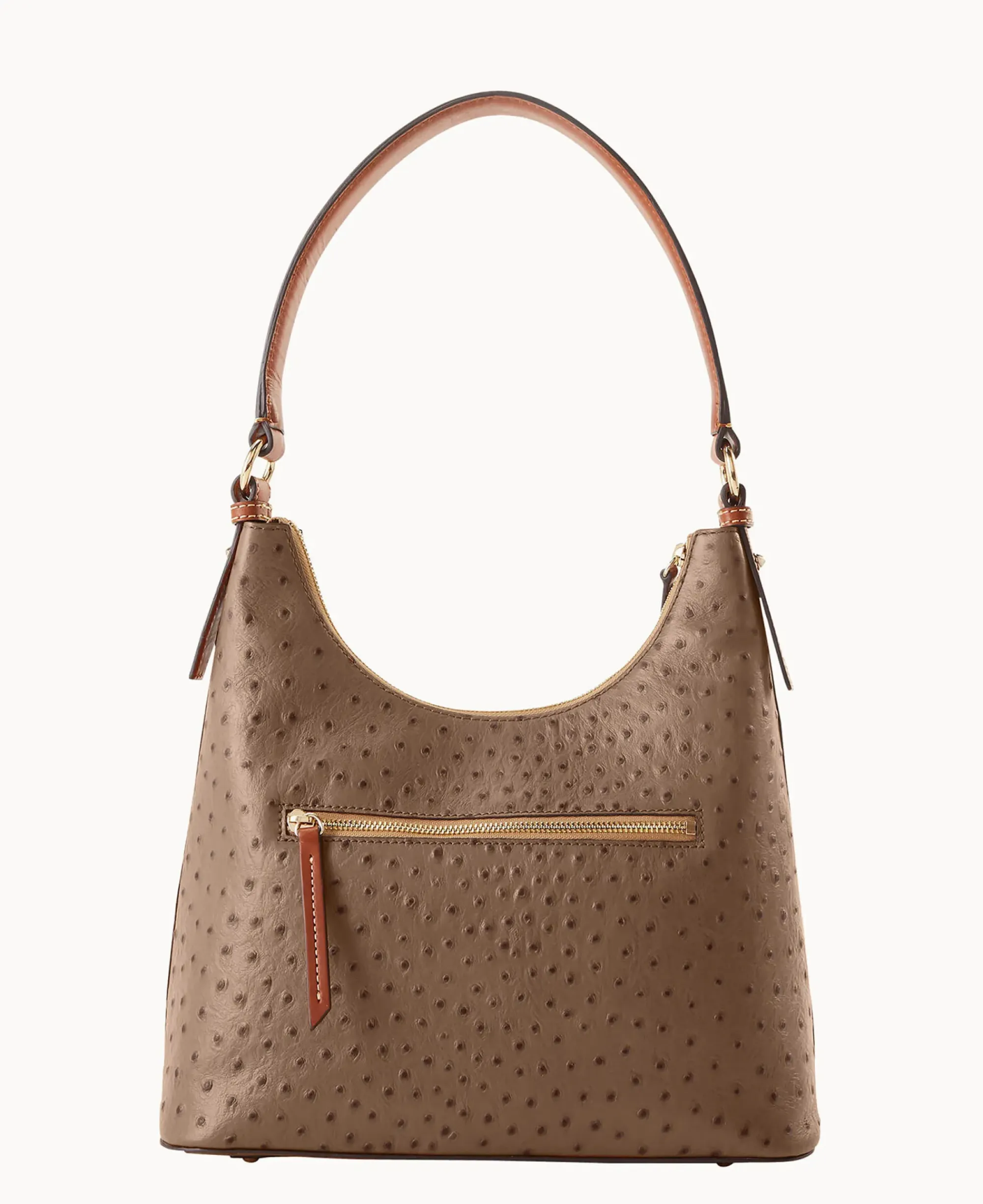 Dooney & Bourke Exotic Leather|Shoulder Bags<Ostrich Hobo Mushroom