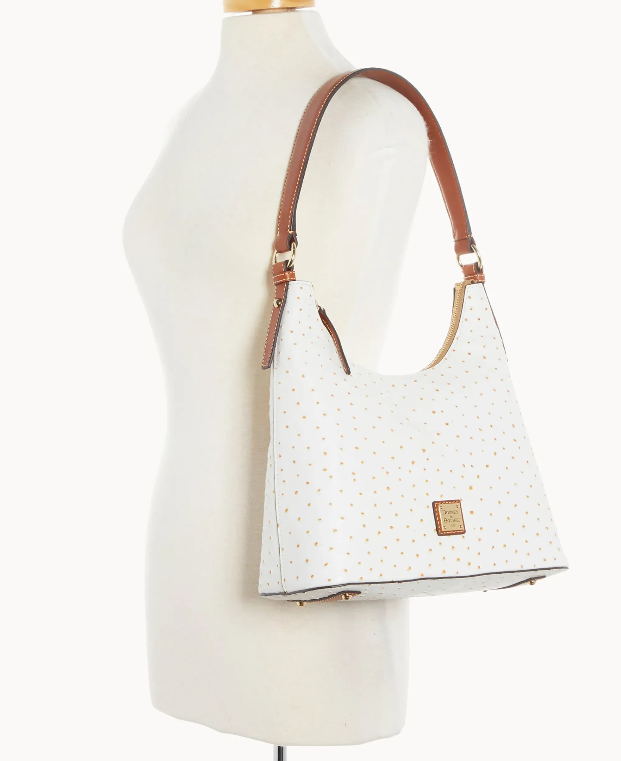 Dooney & Bourke Exotic Leather|Shoulder Bags<Ostrich Hobo Bone