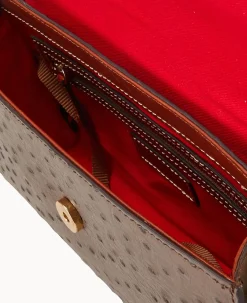 Dooney & Bourke Grab and Go|Clutches<Ostrich Lacey Clutch Mushroom