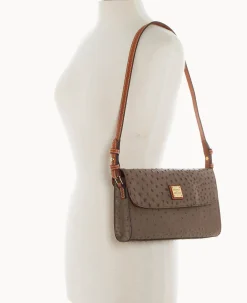 Dooney & Bourke Grab and Go|Clutches<Ostrich Lacey Clutch Mushroom