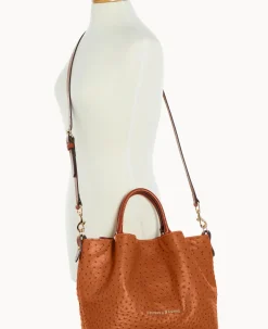 Dooney & Bourke Exotic Leather|Shoulder Bags<Ostrich Large Barlow Caramel