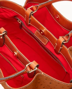 Dooney & Bourke Exotic Leather|Shoulder Bags<Ostrich Large Barlow Caramel