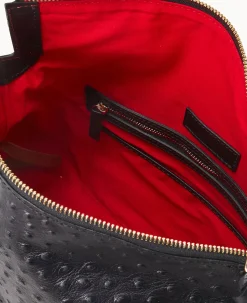 Dooney & Bourke Exotic Leather|Shoulder Bags<Ostrich Large Satchel Black
