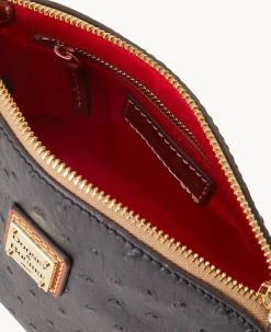 Dooney & Bourke Exotic Leather|Mini Bags<Ostrich Mini Domed Crossbody Black
