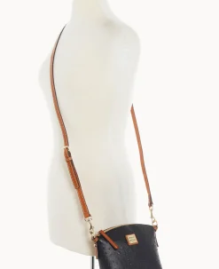 Dooney & Bourke Exotic Leather|Mini Bags<Ostrich Mini Domed Crossbody Black