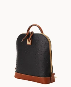 Dooney & Bourke Ready For the Getaway|Exotic Leather<Ostrich Pod Backpack Black
