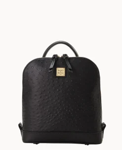 Dooney & Bourke Ready For the Getaway|Exotic Leather<Ostrich Pod Backpack Black