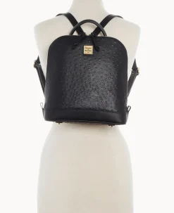 Dooney & Bourke Ready For the Getaway|Exotic Leather<Ostrich Pod Backpack Black