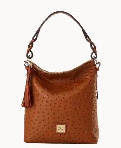 Dooney & Bourke Exotic Leather|Shoulder Bags<Ostrich Randy Caramel