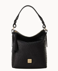 Dooney & Bourke Exotic Leather|Shoulder Bags<Ostrich Randy Black