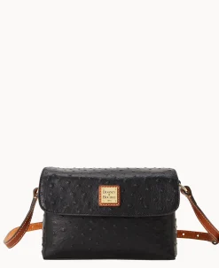 Dooney & Bourke Exotic Leather|Mini Bags<Ostrich Rena Crossbody Black