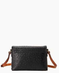 Dooney & Bourke Exotic Leather|Mini Bags<Ostrich Rena Crossbody Black