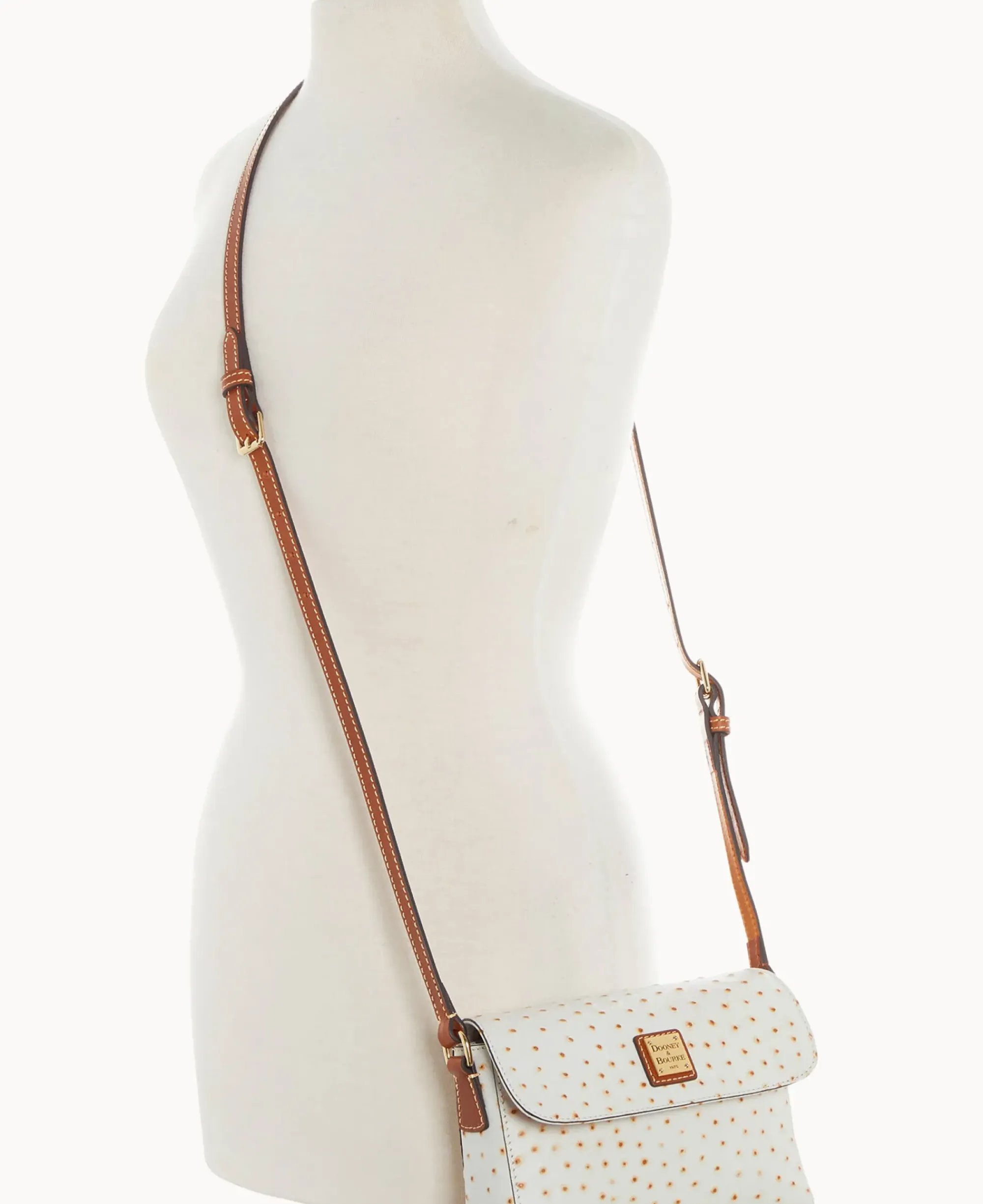 Dooney & Bourke Exotic Leather|Mini Bags<Ostrich Rena Crossbody Bone