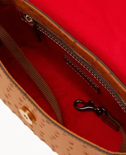 Dooney & Bourke Exotic Leather|Mini Bags<Ostrich Rena Crossbody Caramel
