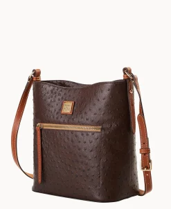 Dooney & Bourke Exotic Leather|Shoulder Bags<Ostrich Ridley Brown Tmoro