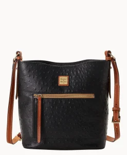 Dooney & Bourke Exotic Leather|Shoulder Bags<Ostrich Ridley Black