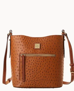 Dooney & Bourke Exotic Leather|Shoulder Bags<Ostrich Ridley Caramel