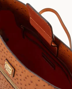 Dooney & Bourke Exotic Leather|Shoulder Bags<Ostrich Ridley Caramel