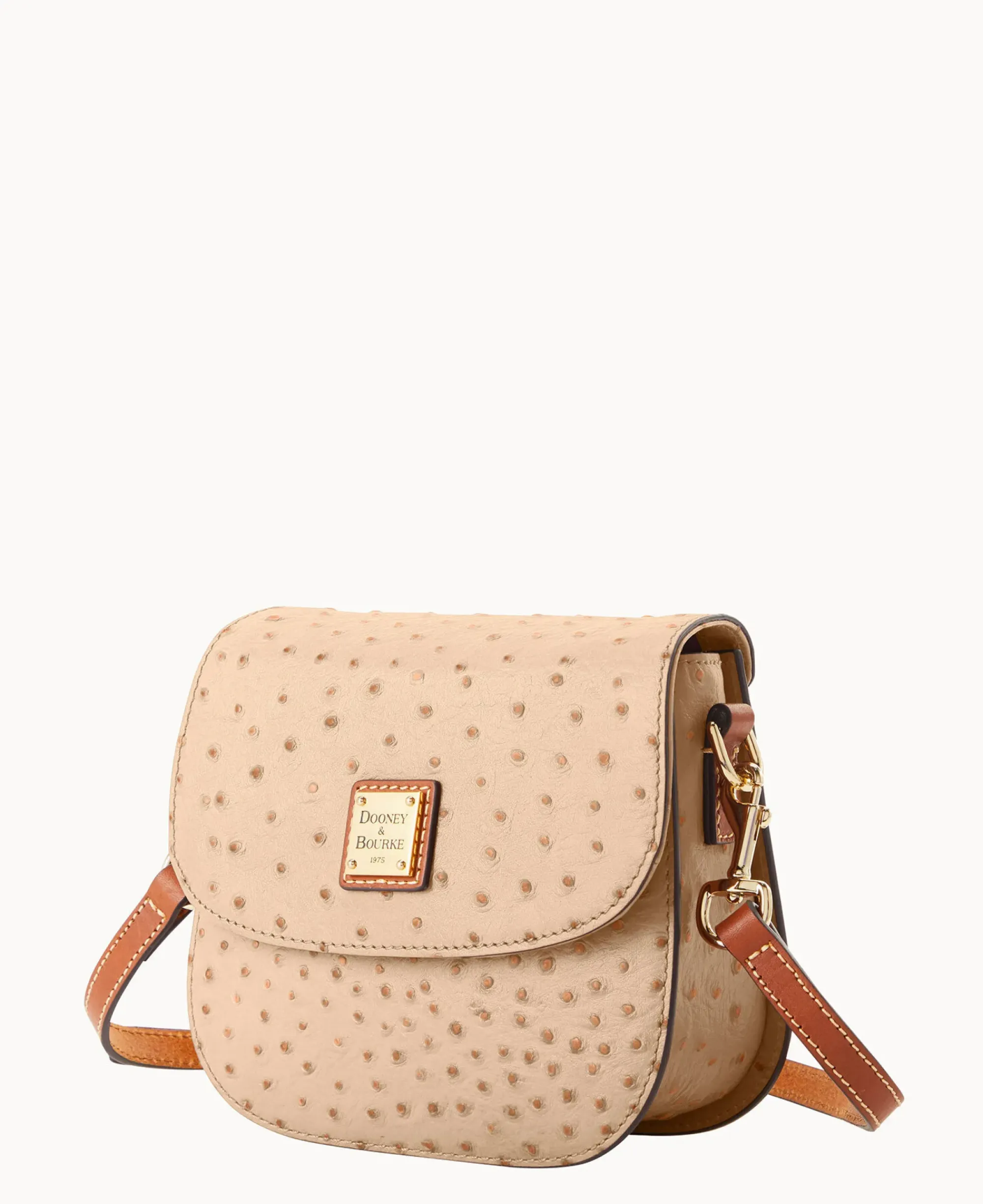Dooney & Bourke Exotic Leather|Mini Bags<Ostrich Saddle Bag Sand