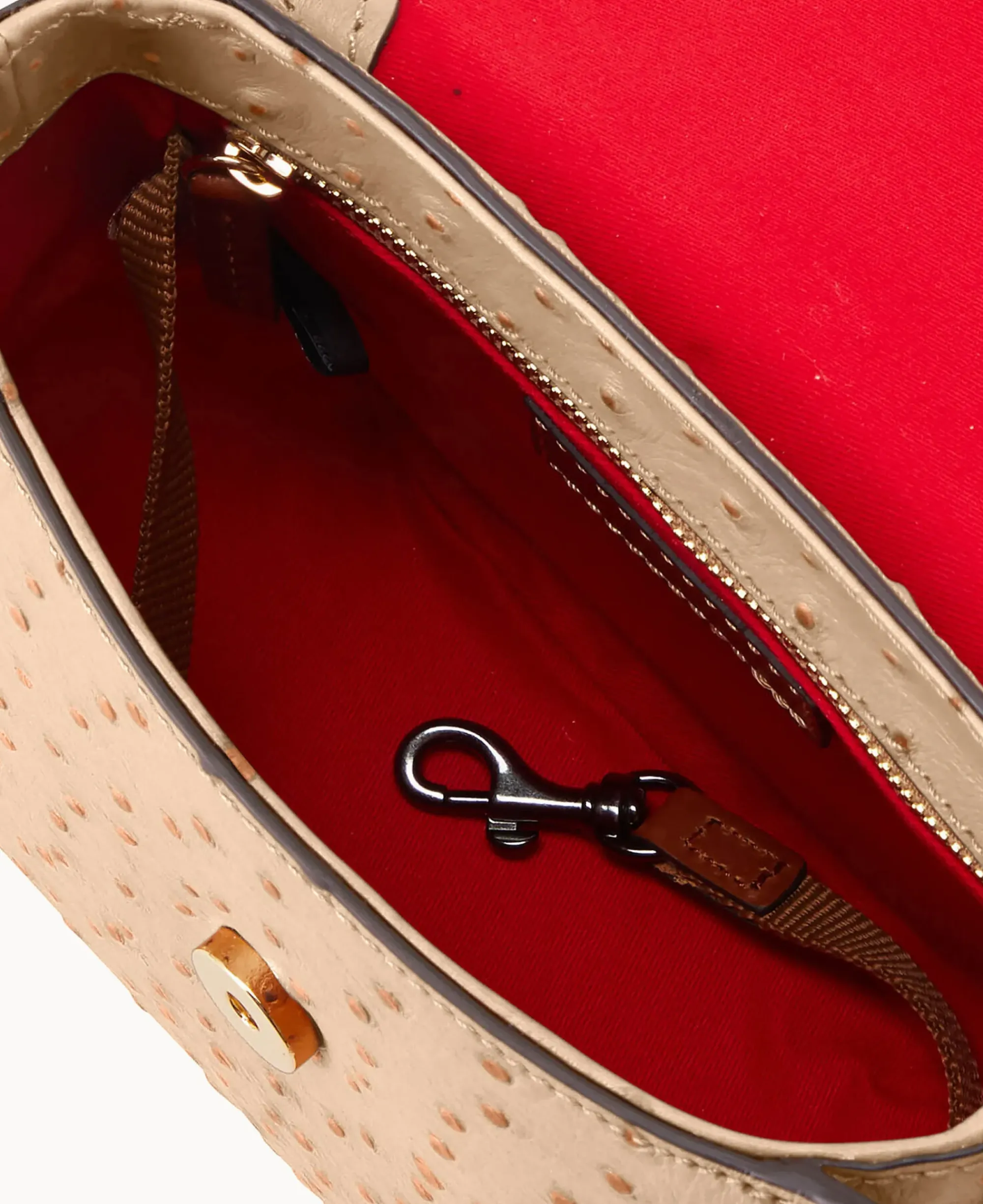 Dooney & Bourke Exotic Leather|Mini Bags<Ostrich Saddle Bag Sand