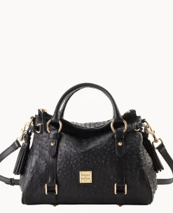 Dooney & Bourke Exotic Leather|Shoulder Bags<Ostrich Satchel Black