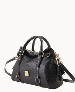 Dooney & Bourke Exotic Leather|Shoulder Bags<Ostrich Satchel Black