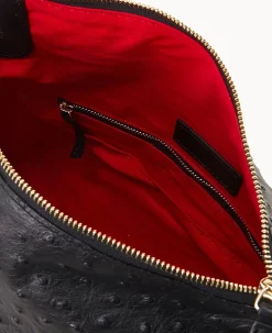 Dooney & Bourke Exotic Leather|Shoulder Bags<Ostrich Satchel Black