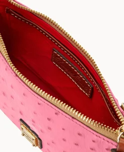 Dooney & Bourke Exotic Leather|Mini Bags<Ostrich Slim Crossbody Hot Pink